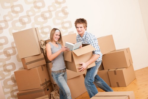 Local movers preparing a business office move in Maidahill